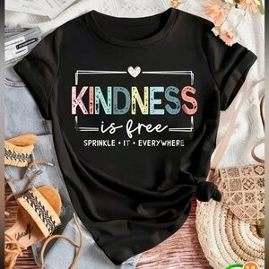 NEW Black Graphic Tshirt~ Kindness Is Free